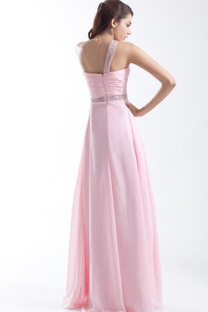 Plissiertes Ein Schulter Chiffon Abendkleid mit Kristall