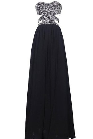 A Linie Chiffon Plissiertes Perlenbesetztes Bodenlanges Abschlusskleid