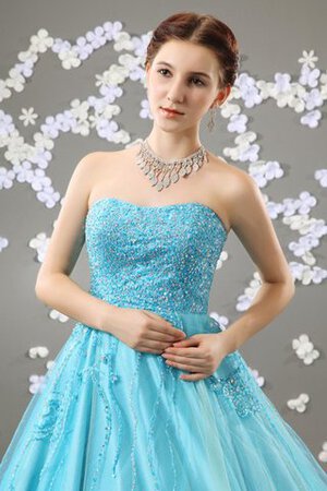 Perlenbesetztes A Linie Tüll Duchesse-Linie Quinceanera Kleid