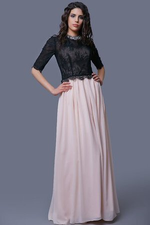 Juwel Ausschnitt Chiffon Spitze Gerüschtes Bodenlanges Brautmutterkleid