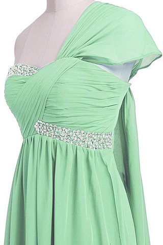 A-Linie Chiffon Empire Taille Reißverschluss Bodenlanges Abendkleid