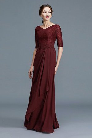 Ärmellos Halbe Ärmeln Bodenlanges Brautmutterkleid aus Chiffon mit Rüschen