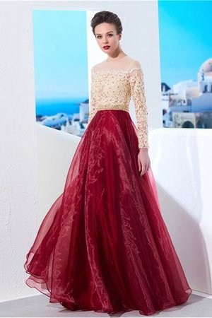 A Linie Natürliche Taile Prinzessin Bodenlanges Ballkleid mit Applike