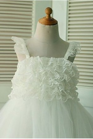 Prinzessin Ärmelloses Normale Taille Organza Blumenmädchenkleid mit Rüschen