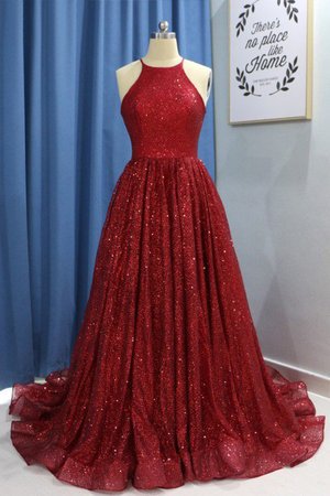 Blendend A-Line Prinzessin Abendkleid mit Rüschen ohne Ärmeln