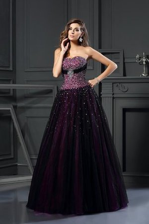 Empire Taille Satin Sittsames Quinceanera Kleid mit Perlen mit Rücken Schnürung