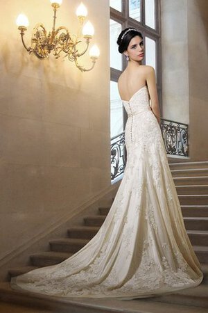 Enges Herz-Ausschnitt Ärmelloses Glamouröses Brautkleid mit Gericht Schleppe