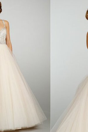 Rückenfreies Ärmellos Natürliche Taile Duchesse-Linie Brautkleid mit Juwel Ausschnitt