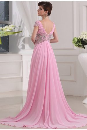 Prinzessin Chiffon Sweep Zug A-Line Abendkleid mit Perlen