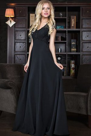 Chiffon Kurze Ärmeln Reißverschluss Bodenlanges Ballkleid mit gekappten Ärmeln