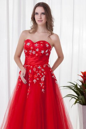 Ärmellos Herz-Ausschnitt Lang Satin Quinceanera Kleid