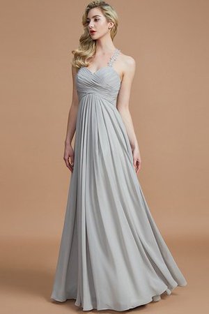 Ärmelloses Prinzessin Gerüschtes A-Line Bodenlanges Brautjungfernkleid