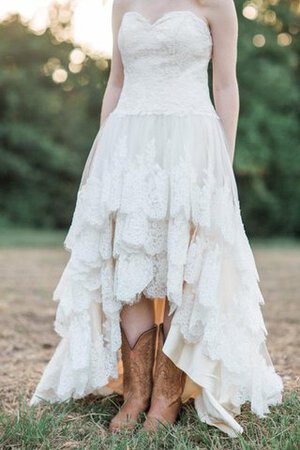 Ärmellos Herz-Ausschnitt Prächtiges Brautkleid mit Blume mit Bordüre