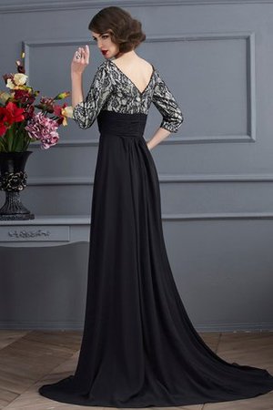 V-Ausschnitt Chiffon Reißverschluss Abendkleid mit Bordüre mit Empire Taille