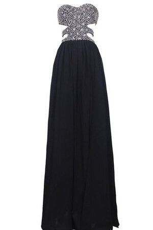 A Linie Chiffon Plissiertes Perlenbesetztes Bodenlanges Abschlusskleid