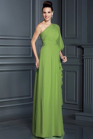 Chiffon Empire Taille Ein Schulter 3 /4 Länge Ärmeln Sittsames Brautjungfernkleid