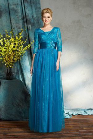 A-Line Prinzessin natürliche Taile Brautmutterkleid mit Applike mit V-Ausschnitt