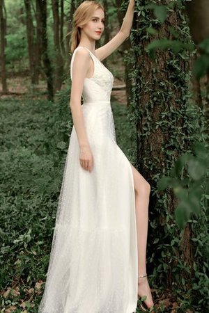 Ärmelloses Gute Qualität Sittsames Sexy Brautkleid mit Bordüre