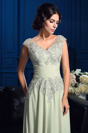 V-Ausschnitt Chiffon Reißverschluss Anständiges Brautmutterkleid mit Applike