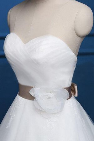 Spitze Normale Taille Ärmelloses Brautkleid mit Schleife mit Gürtel