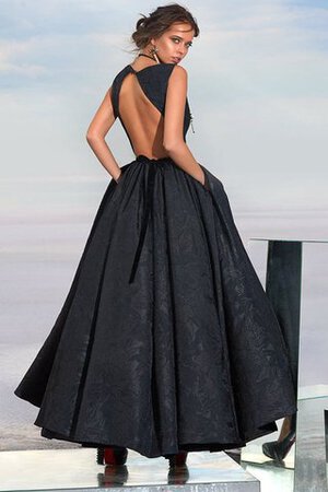 Spitze Hoher Kragen Ärmelloses Normale Taille Abendkleid mit Rüschen