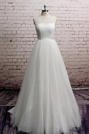 A-Line Normale Taille Tüll Brautkleid mit Gürtel mit Schleife