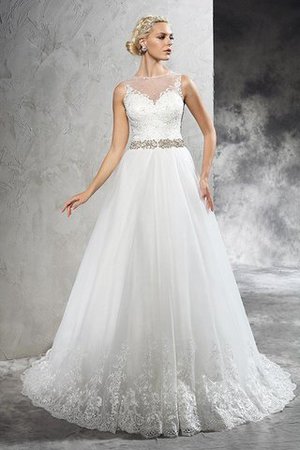 Gericht Schleppe Normale Taille Ärmellos Prinzessin Anständiges Brautkleid