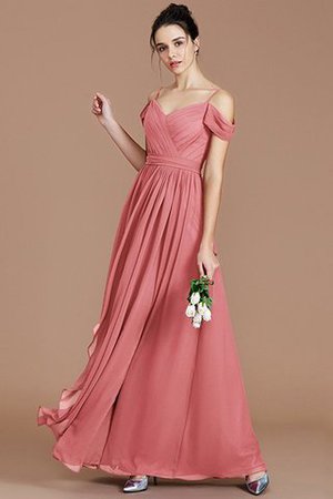 Chiffon Ärmellos Prinzessin Bodenlanges Brautjungfernkleid mit natürlicher Taille