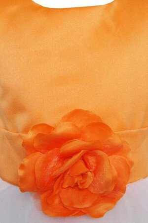 Kurze Ärmeln Bateau Ausschnitt Satin Ärmellos Duchesse-Linie Blumenmädchenkleid