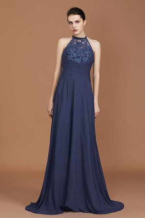 Chiffon Eingängig A-Line Prinzessin Brautjungfernkleid mit Schaufel Ausschnitt