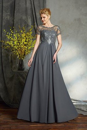 Reißverschluss A-Line Anständiges Brautmutterkleid aus Chiffon mit kurzen Ärmeln