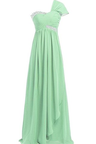 A-Linie Chiffon Empire Taille Reißverschluss Bodenlanges Abendkleid