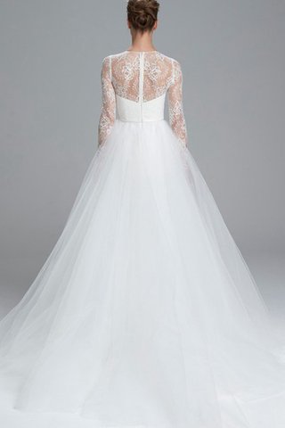 A-Line Reißverschluss Extravagantes Brautkleid mit hohem Kragen mit Tasche