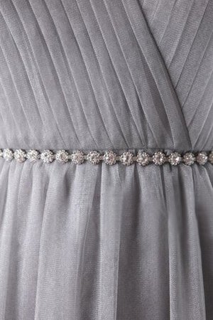 A-Line Perlenbesetztes Attraktives Sittsames Brautjungfernkleid mit Spaghettiträger