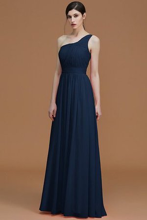 Normale Taille Chiffon A-Line Ärmellos Gerüschtes Brautjungfernkleid