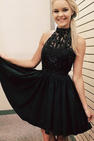 Prinzessin A-Linie Ärmelloses Nackenband Abiballkleid mit natürlicher Taille