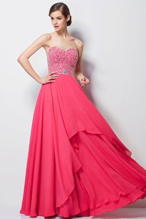 Chiffon Normale Taille Prinzessin Bodenlanges Ballkleid ohne Ärmeln