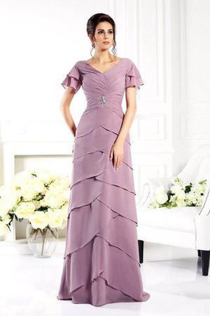 Enges Empire Taille Chiffon V-Ausschnitt Bodenlanges Brautmutterkleid