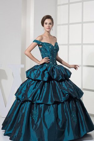 Duchesse-Linie Pick Up Spaghetti Träger Quinceanera Kleid mit Applike mit Rücken Schnürung