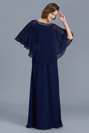 Enges Chiffon Perfekt Bodenlanges Brautmutterkleid mit Perlen