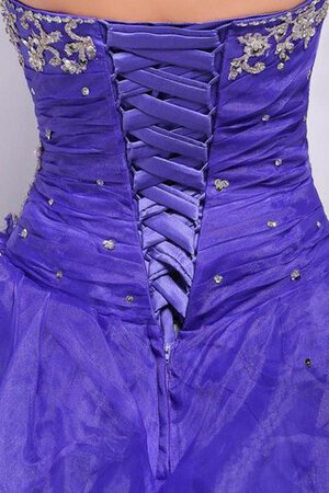 Herz-Ausschnitt Ärmelloses Tüll Quinceanera Kleid mit Rücken Schnürung mit Applikation