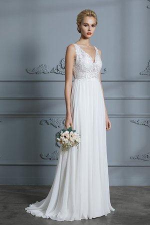 Attraktiv Reißverschluss Pompöse Brautkleid aus Spitze aus Chiffon