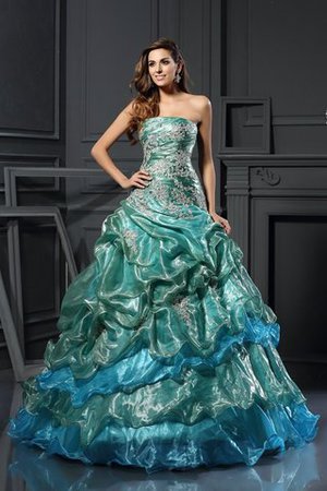 Empire Taille Ärmelloses Tüll Duchesse-Linie Sittsames Quinceanera Kleid