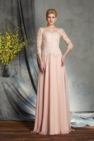 Schaufel-Ausschnitt Reißverschluss Chiffon A-Line Bodenlanges Brautmutterkleid