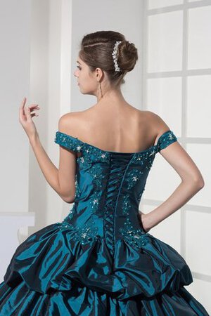 Duchesse-Linie Pick Up Spaghetti Träger Quinceanera Kleid mit Applike mit Rücken Schnürung