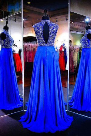 Charmant Normale Taille Chiffon Romantisches Ballkleid mit Reißverschluss