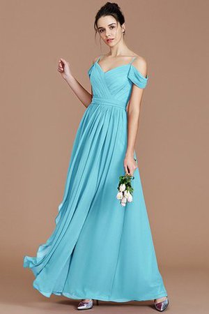 Chiffon Ärmellos Prinzessin Bodenlanges Brautjungfernkleid mit natürlicher Taille