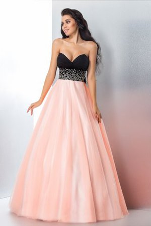 Ärmelloses Satin Reißverschluss Anständiges Quinceanera Kleid mit Herz-Ausschnitt