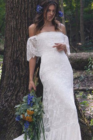 Spitze Attraktives Bescheidenes Brautkleid mit Bordüre mit halben Ärmeln