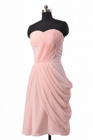 Herz-Ausschnitt Ärmelloses A-Linie Brautjungfernkleid aus Chiffon mit natürlicher Taille